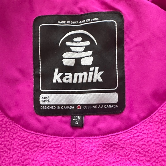 Kamik Girls Winter Ski Jacket Warm size 116/6 girls sz 6 color raspberry like ne - Picture 2 of 9
